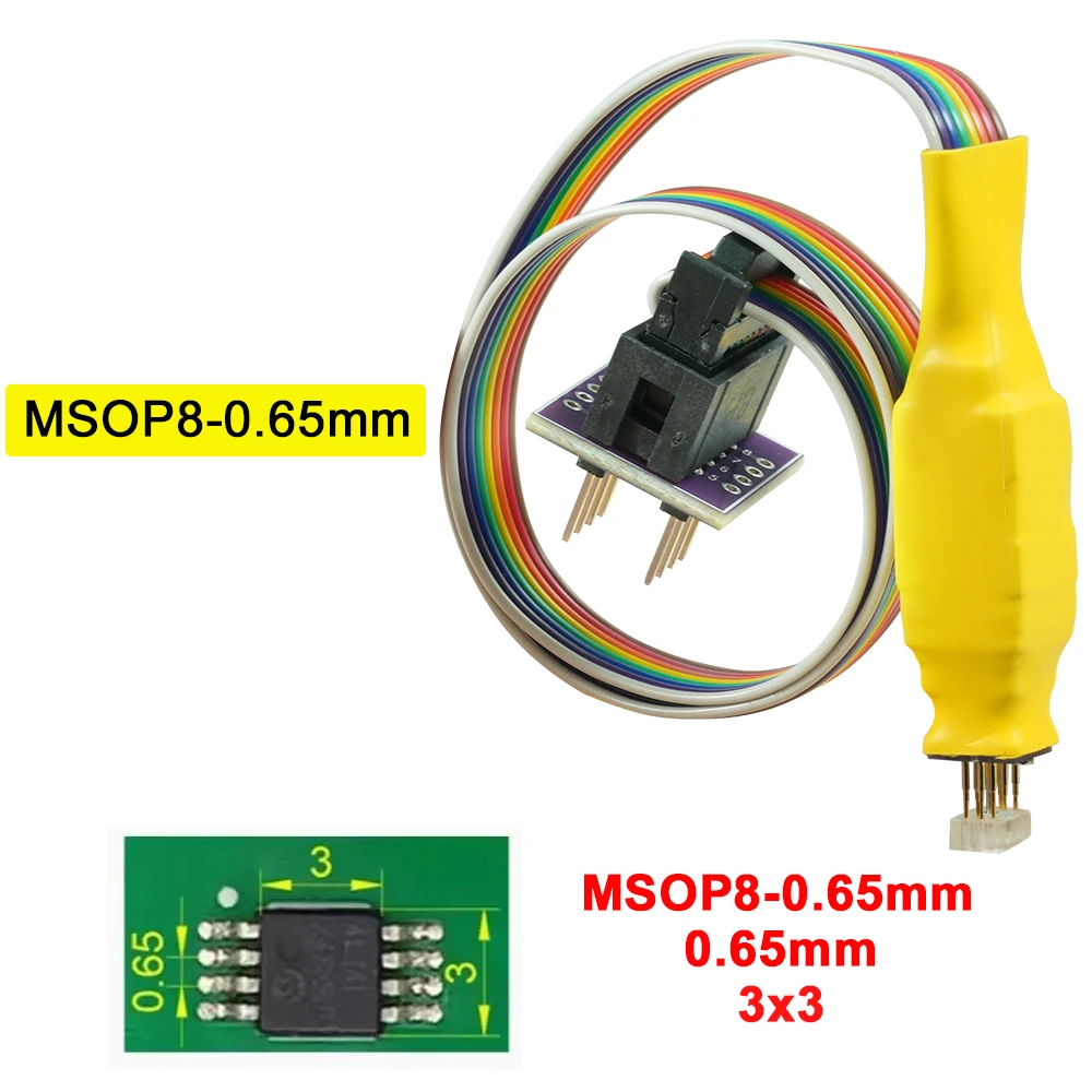 MSOP8 칩 프로그래밍 프로브 케이블, 칩 다운로드 및 레코딩용 스프링 핀 플래시 EEPROM 버너