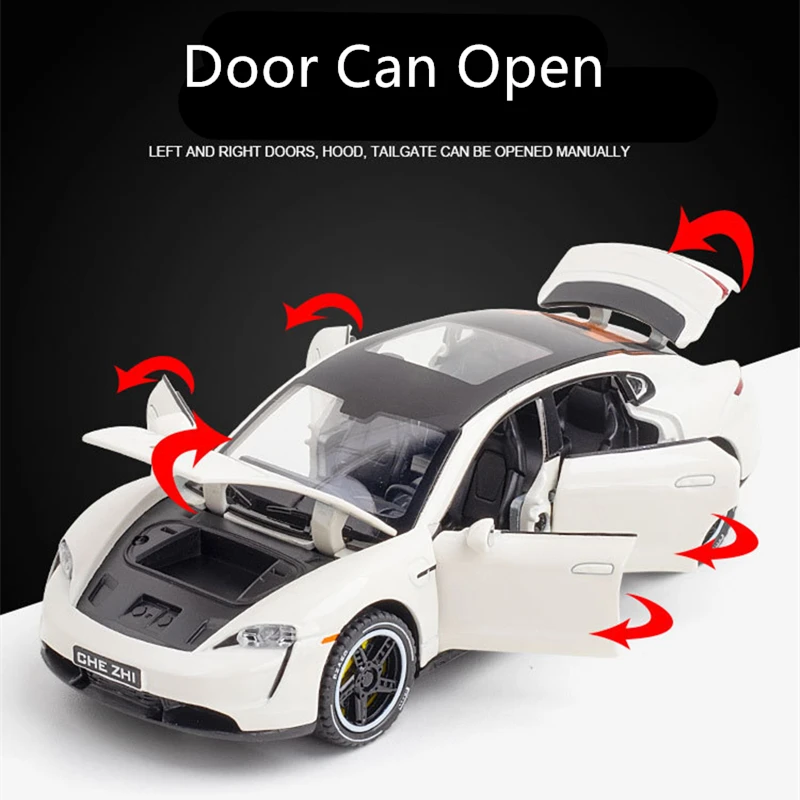 TOKAXI Modelos De Coches Fundidos Porsche Taycan Escala 1/36, Vehículos De Retroceso Porsche Coche De Juguete, Regalos De Coches Para Niños Y Niñas