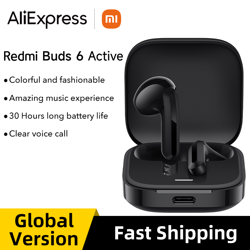 Global Version Redmi Buds 6 Active earphone 30 hours battery life Large 14.2mm dynamic driver Dual-mic noise reduction headset