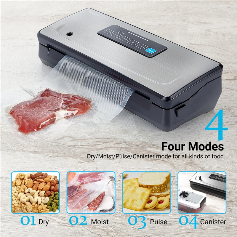 INKBIRD Dry/Moist/Pulse/Canister Modes Vacuum Packing Machines Ziploc  Vacuum Sealer Food Preservation Kitchen Cooking Appliances