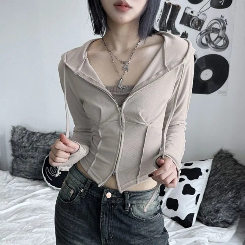 

Женское трикотажное пальто с капюшоном и длинным рукавом, на молнии