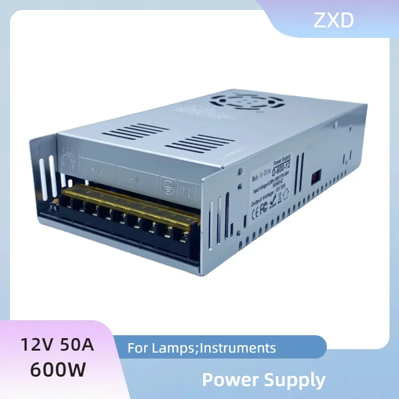 12V 50A 600W สวิตช์พาวเวอร์ซัพพลายสำหรับระบบอัตโนมัติ, โคมไฟ, เครื่องมือ, พลังงานไฟฟ้า, ปิโตรเลียมและปิโตรเคมี, ฯลฯ 1
