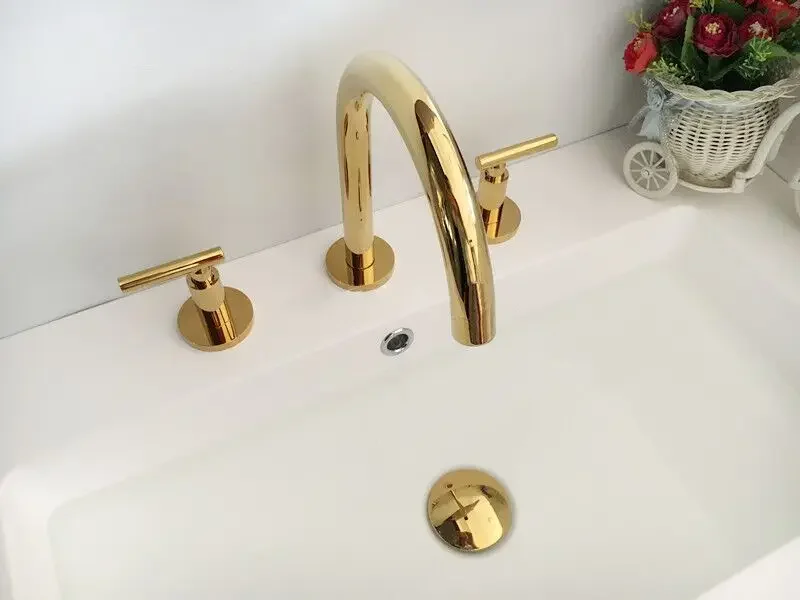 Description Picture 3 of itemBathroom faucet Rose Gold widespread Basin black Tap luxury Gold Basin Mixer Hot And Cold shower room sink Faucet