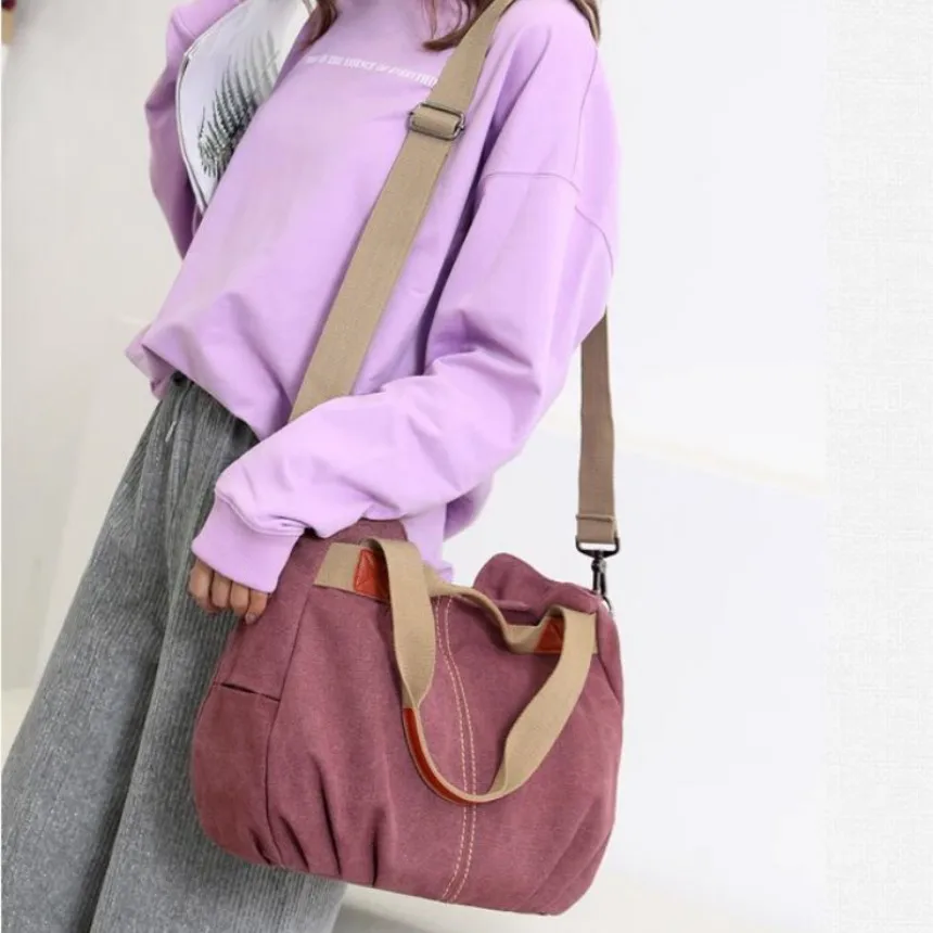 

Canvas Hobos Bag Women Handbags Female Designer Large Capacity Leisure Shoulder Bags for Travel Weekend Outdoor Bolsas Colors