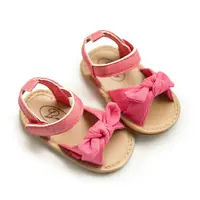 KIDSUN Summer Baby Beach Sandals Bow-knot Rubber Sole Anti-Slip Newborn Princess Toddler Crib First Walkers Baby Girls Shoes 5