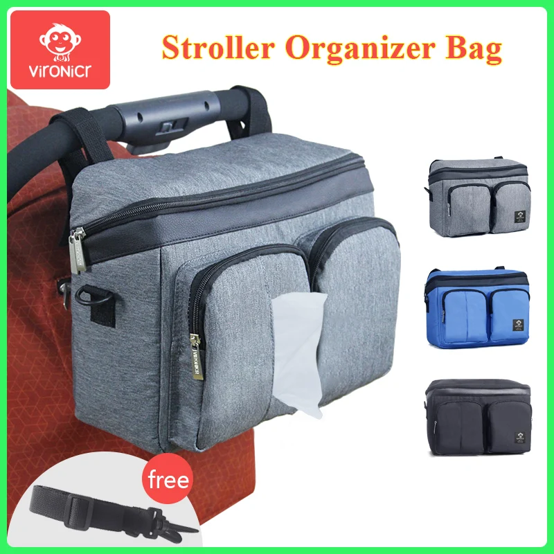 Borsa per passeggino multifunzionale di grande capacità Organizzatore Cestino per carrozzina Accessori per riporre Pannolini Borsa per pannolini Borsa da viaggio per mummia