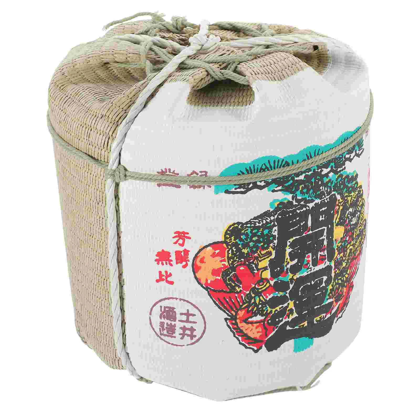 

Outdoor Bucket Decorative Barrel Statue Sake Small Decoration Sushi Shop Ornament