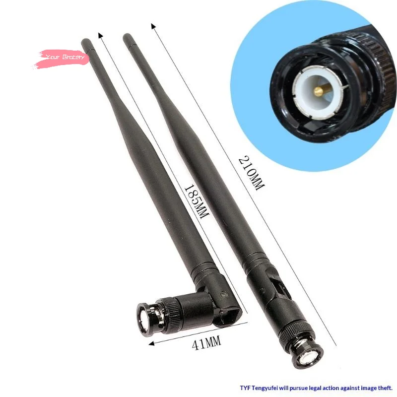 Y-2Pcs 210mm UHF 안테나(BNC 커넥터 포함) 5dBi 게인 UHF 500MHz-900MHz 무선 마이크 수신기 액세서리용 안테나
