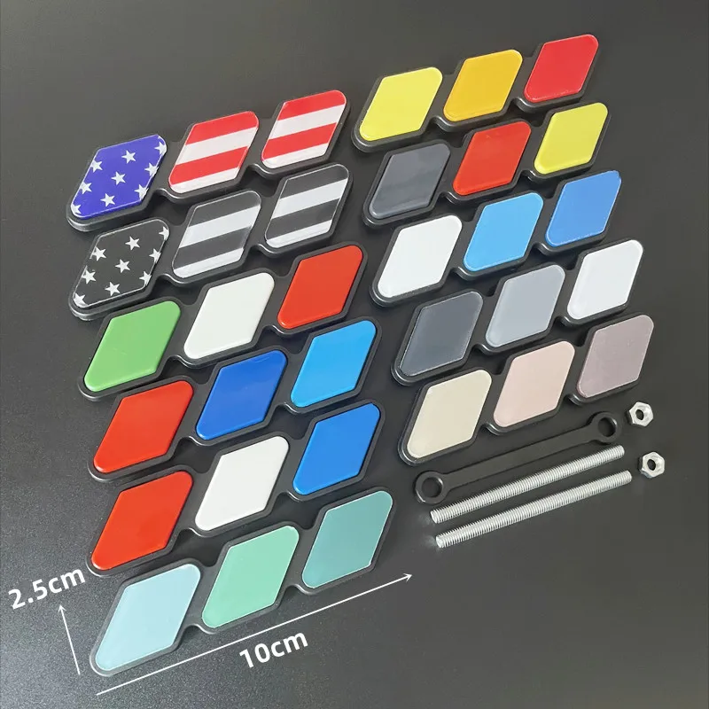 3 색 전면 그릴 배지 엠블럼 로고 도요타 타코마 툰드라 4 러너 TRD Highlande Rav4 CHR 스트립 공기 흡입구 자동차 액세서리