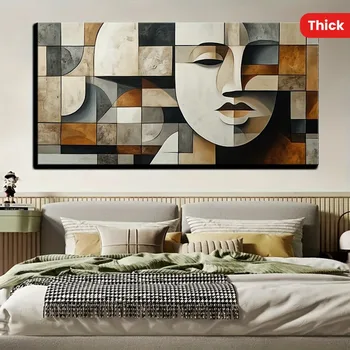 Hand-painted Geometric Abstract Oil Wall Art