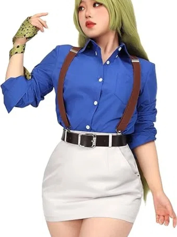 Nanami Cosplay Kostuum Kento Uniform Slim Fit Dames Shirt Met Stropdas Jarretelbril Anime Jujutsu Prop Cravat Outfit Cadeau