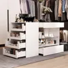 Display Cabinet Island with Glass Top and Front, Walk in Closet Organizer with 7 Drawers and 2-Tier Shelf, Shop Display Case 2