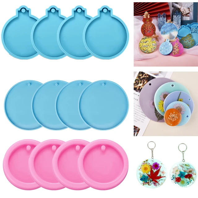 Round Keychain Mold Silicone Resin Molds Circle Keychain Pendant with Hole  Jewelry Making Epoxy Casting for DIY Crafts - AliExpress