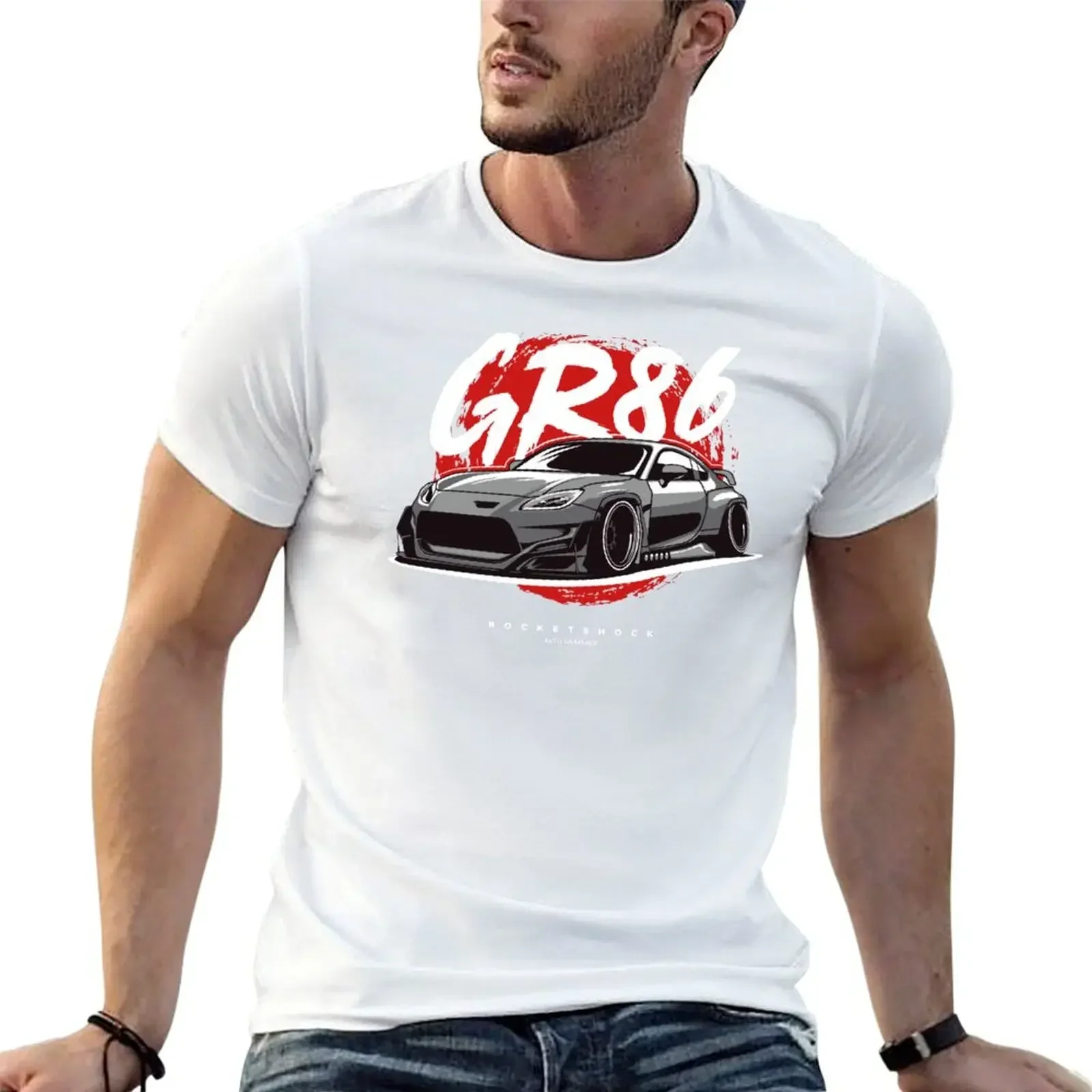 GR86 Custom T-shirt blacks animal prinfor boys anime clothes t shirts for men