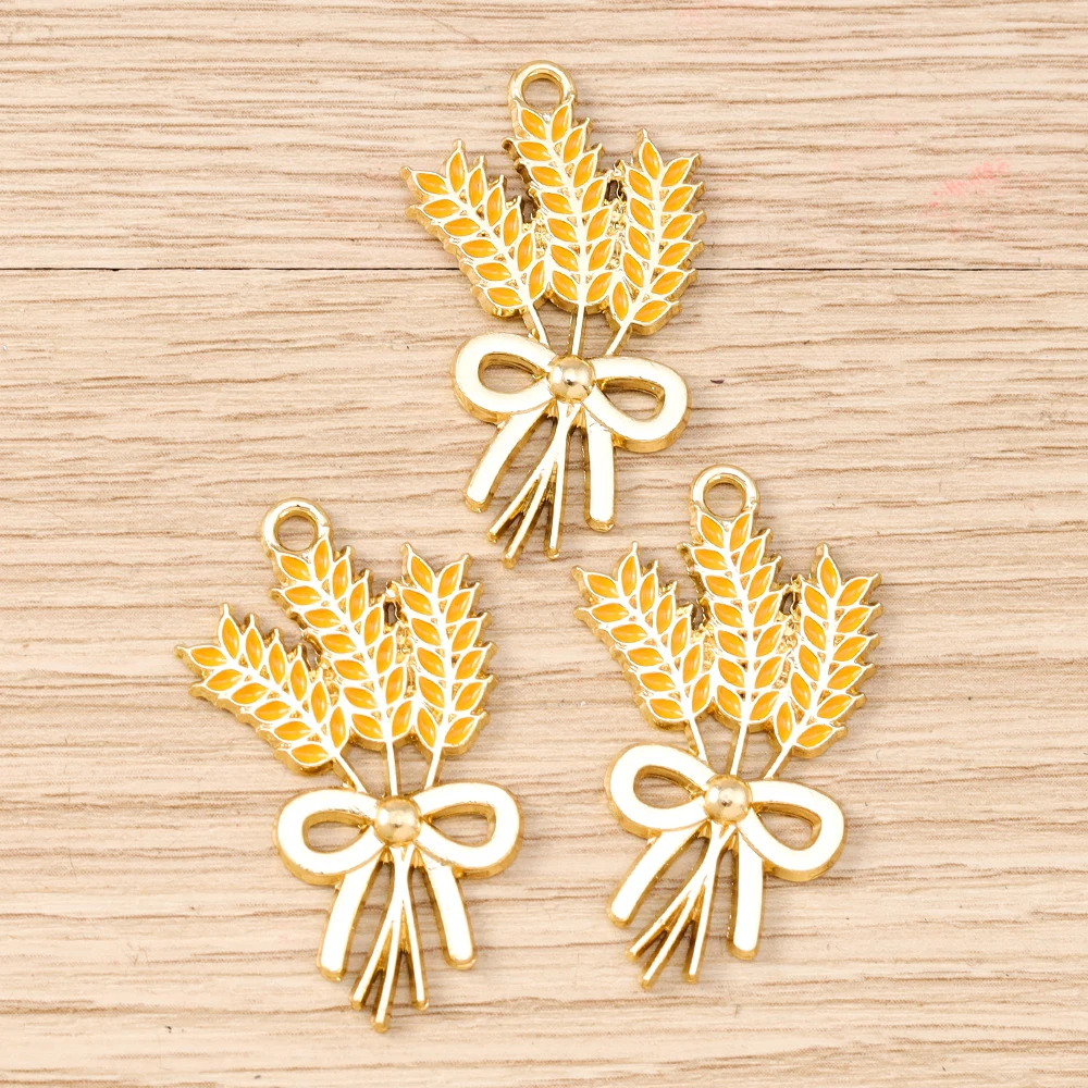 Tusember 10 Stück Emaille-Anhänger in Form von Ahorn, Mais, Truthahn, Kürbis und Blumen für DIY Armband- und Halsketten-Schmuckherstellung – Detail 21