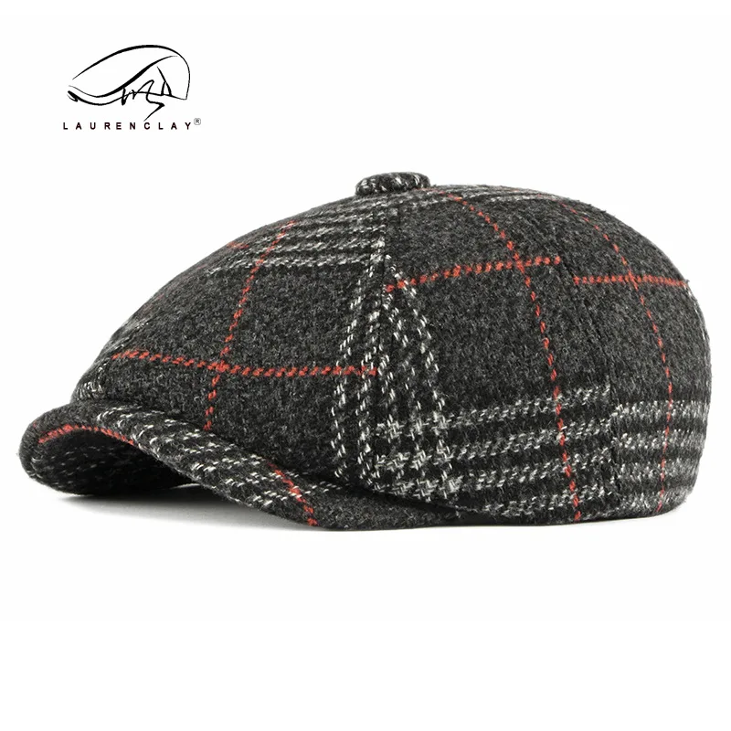 Newsboys Cap Wool Tweed Adjustable Beret Hats for Men Women