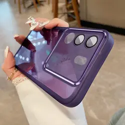 Candy Color Soft Silicone Shockproof Phone Case con Pellicola Protettiva per Lenti Trasparenti