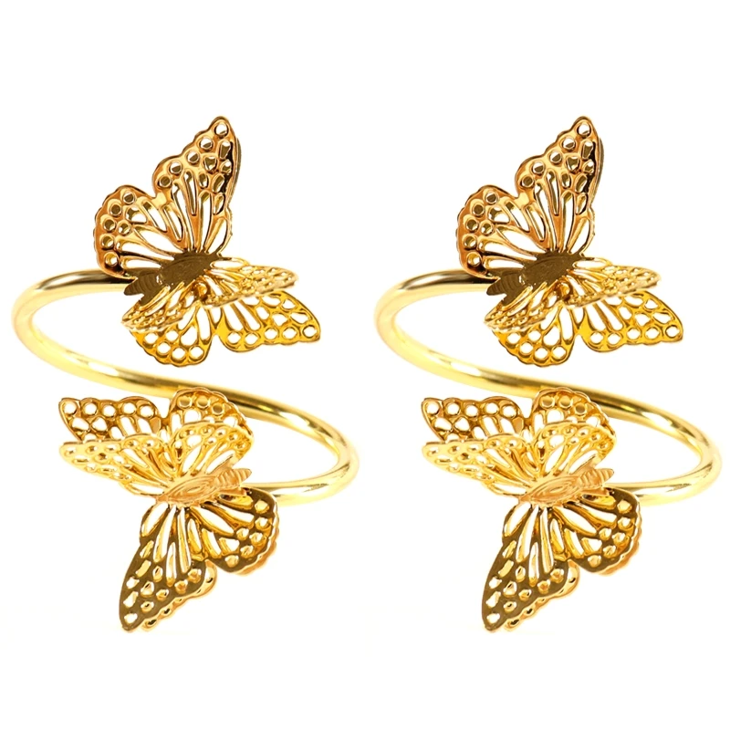 

2 Pack Napkin Rings Serviette Napkin Rings for Butterfly Shapes Napkin Buckles