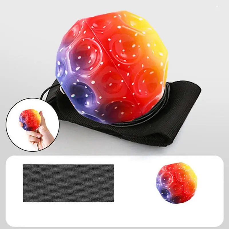 Throw and Catch Ball Set Outdoor Sports Rebound Balls with Wristband Exercises Hand Throw Back Ball Wrist String Bounce Ball Elastic Rubber Hand