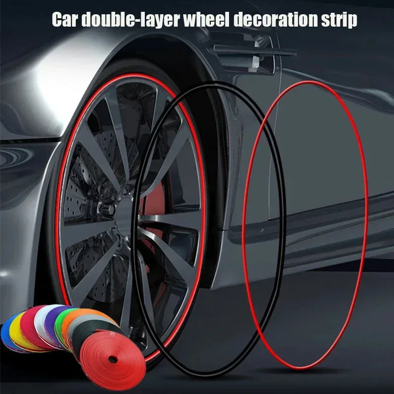 

8m Car Wheel Hub Decorative Strips Tire Rings Anti-collision Anti-scratch Decorative Line Modification Supplies