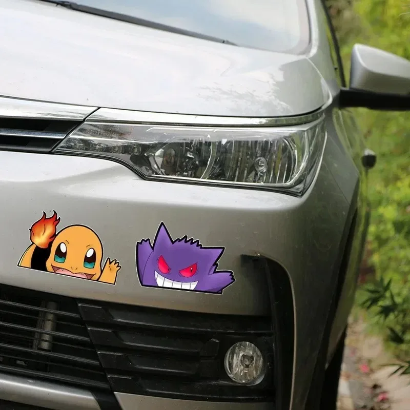Pokemon Creative Car Stickers Pikachu Gengar Eevee Squirtle Anime Figure Car Decoration Cute Accessories Gifts To Friends