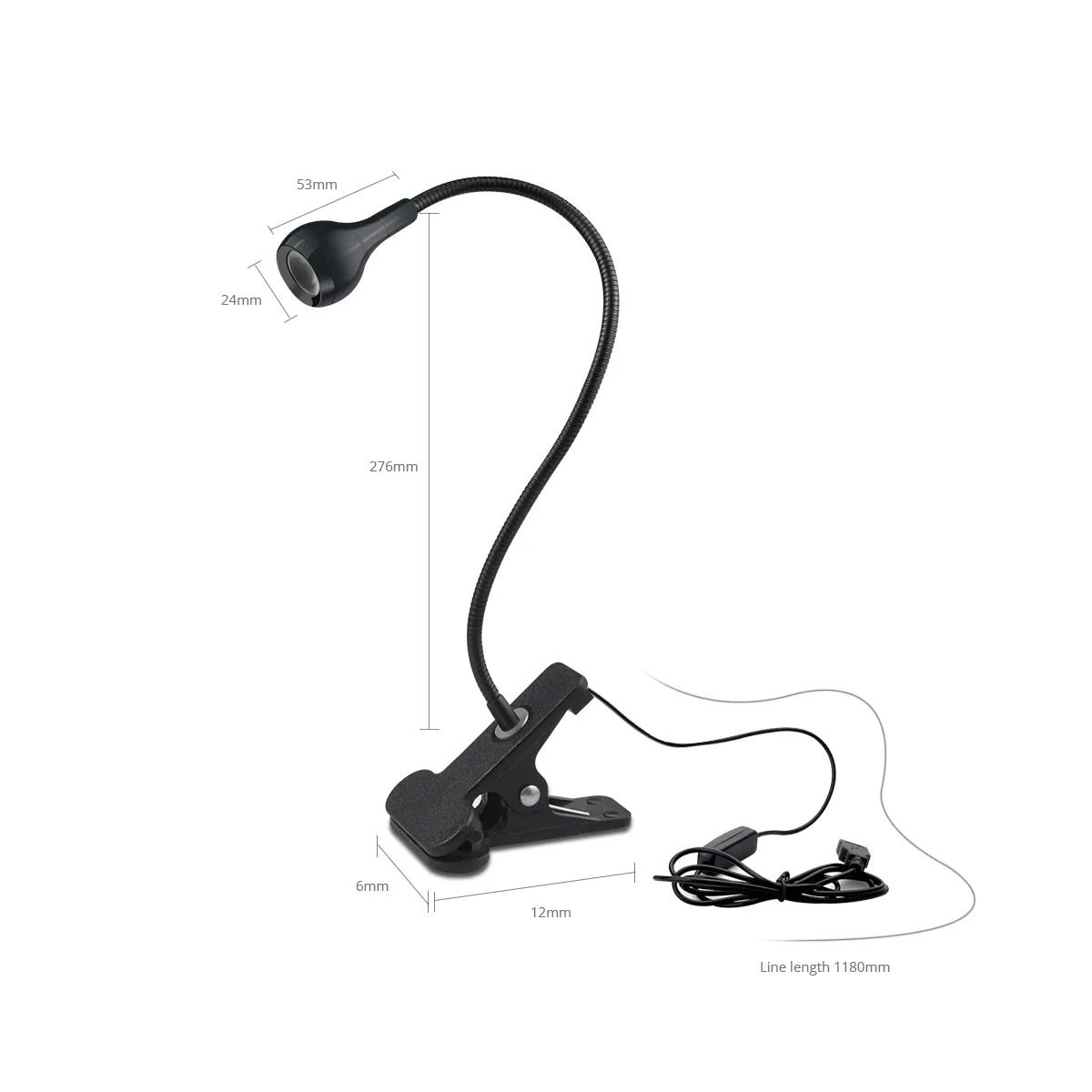 USB-Powered LED Bedside Lamp with Flexible Gooseneck and Eye-Friendly Illumination