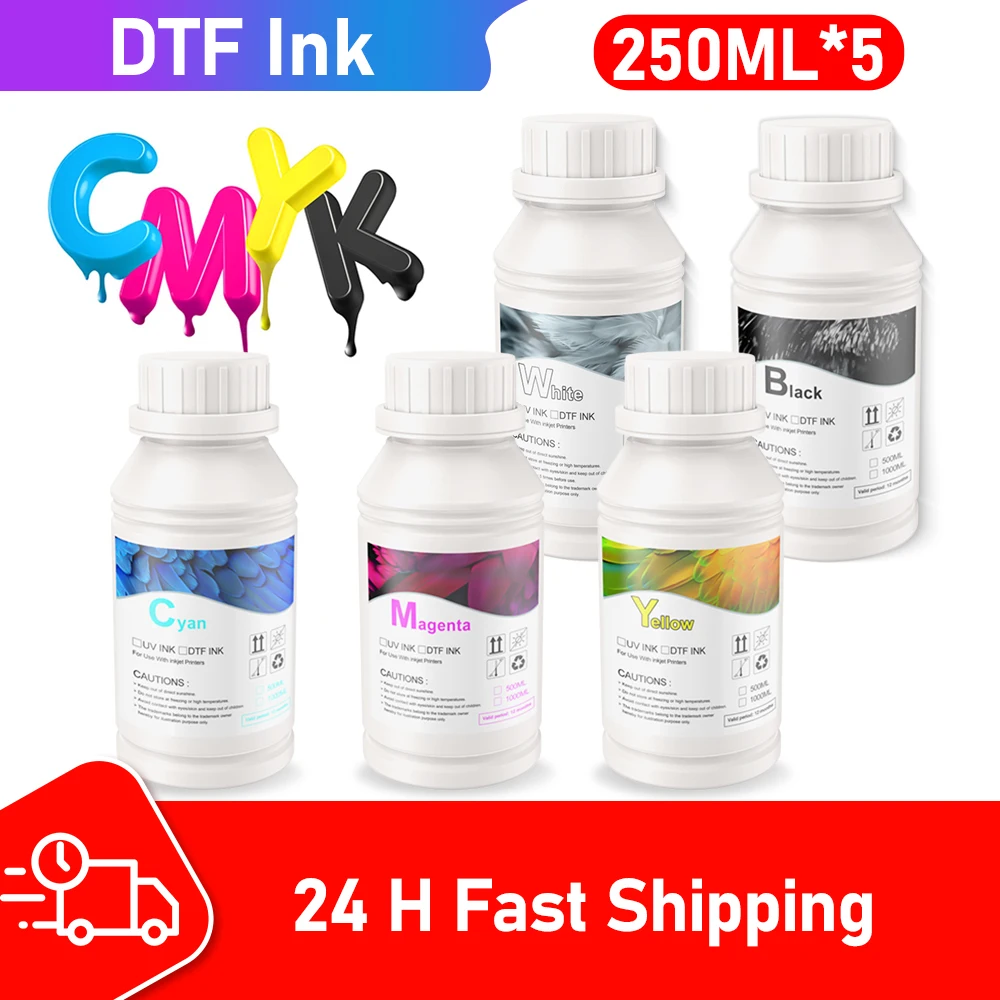250ML*5 DTF ink for direct transfer film for PET film DTF ink Heat Transfer Printing Epson XP1500 L1800 R1390 L805 R2400