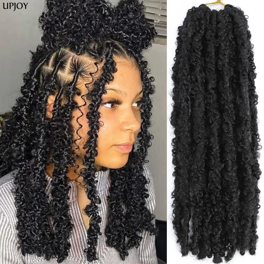 14 12 inch Butterfly Faux Locs Crochet Hair Braids Pre looped ...
