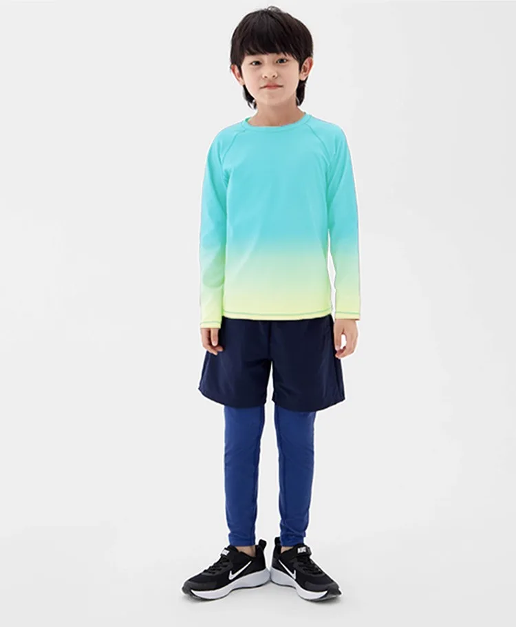 Children's Yoga Shirts Long Sleeve Boys Girls Sports Tops Gradient Loose Kids Sportswear Gym Tees Quick-dry T-shirts For Fitness 24 S3415363d37ee48cdac8516fa1b15ef91l