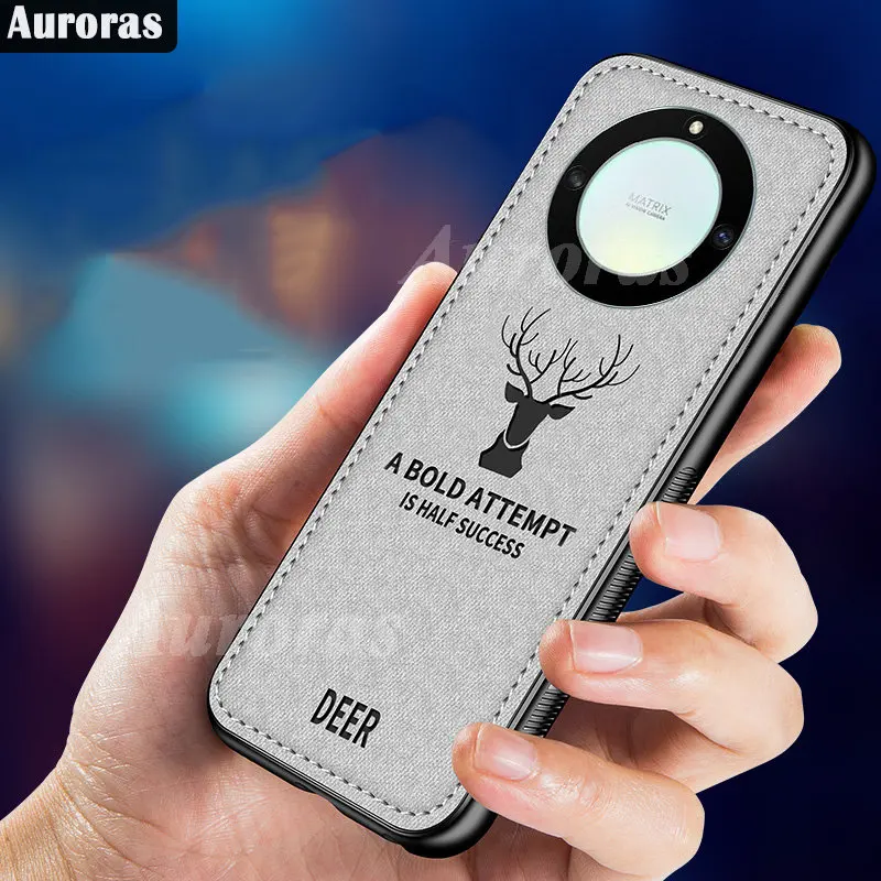 Custodia Auroras Per Honor X9A 5G Luxuy Marca Panno Texture Cervo Custodia Morbida In Tessuto Per Honor X9 4G X8 5G Alce Cover Posteriore