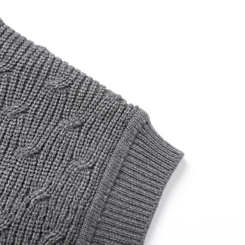 Men Wool Knit Tops Basic Sleeveless Jumpers Sweater Pullover O Neck for Autumn Winter England Style Male Young Fashion 00049
