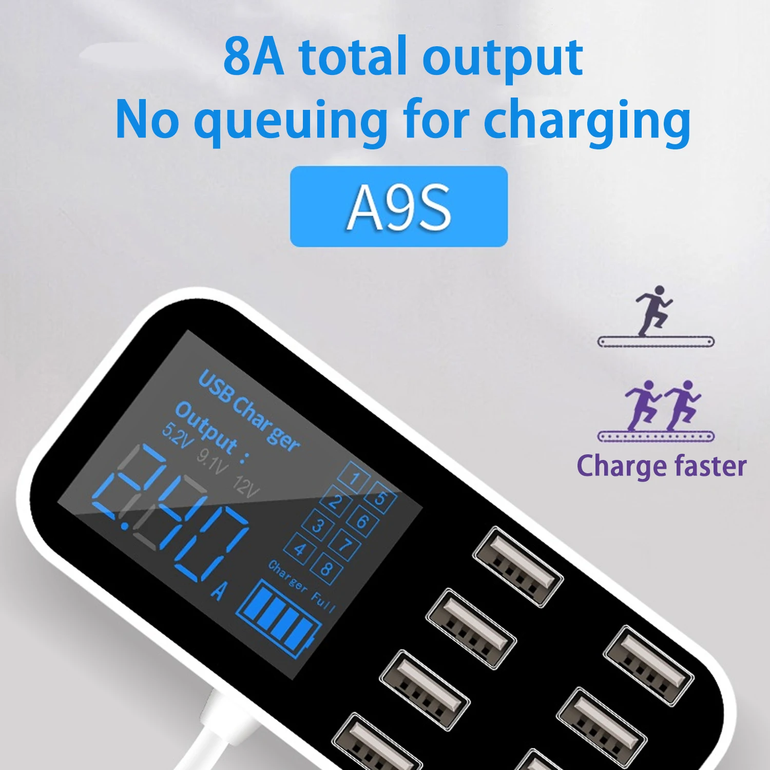 

Multi-port USB Charger Car Lighter Charging Station Hub With LCD Display Compatible With Most Car Models