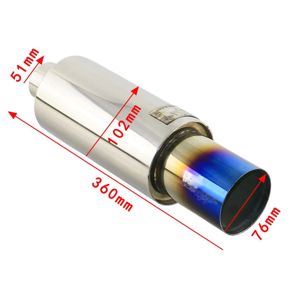 JZZ2HighFlowExhaustMufflerUniversal3outletStraightracing