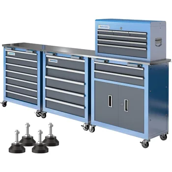 5 Drawer/7 Drawer/8 Drawer Rolling Tool Box (with Connecting Buckle), Combination Tool Box, Tool Cabinet with Wheels and Feet 1