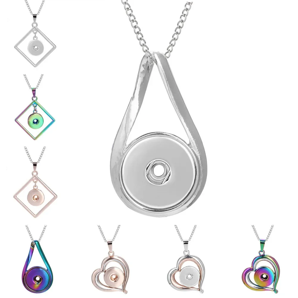 Tři barva drobnost řetízek šperků jednoduchý drobnost přívěsek řetízek vhodný 18mm patentky knoflík šperků pro ženy příslušenství ZG511