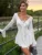Sexy Deep V Ruffled Bodycon Short Skirt For Women  Fall Ruffled Flared Sleeves Party Evening Dress Street Clothing