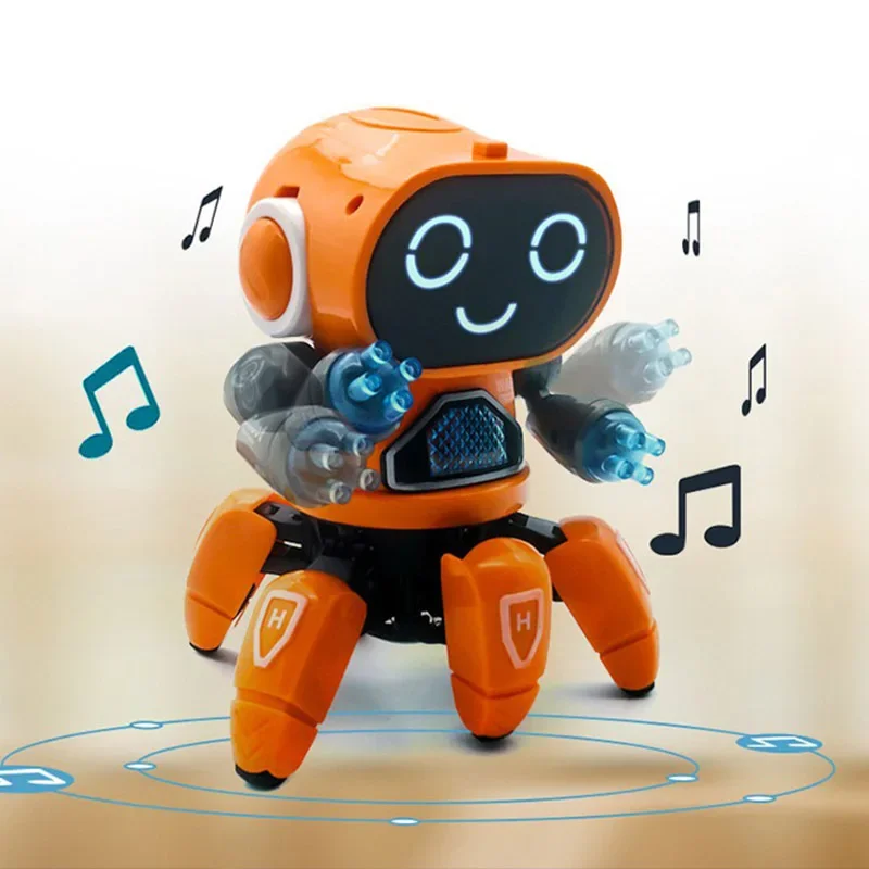 Robot Dance Toys Kids Music LED 6 Claws Octopus