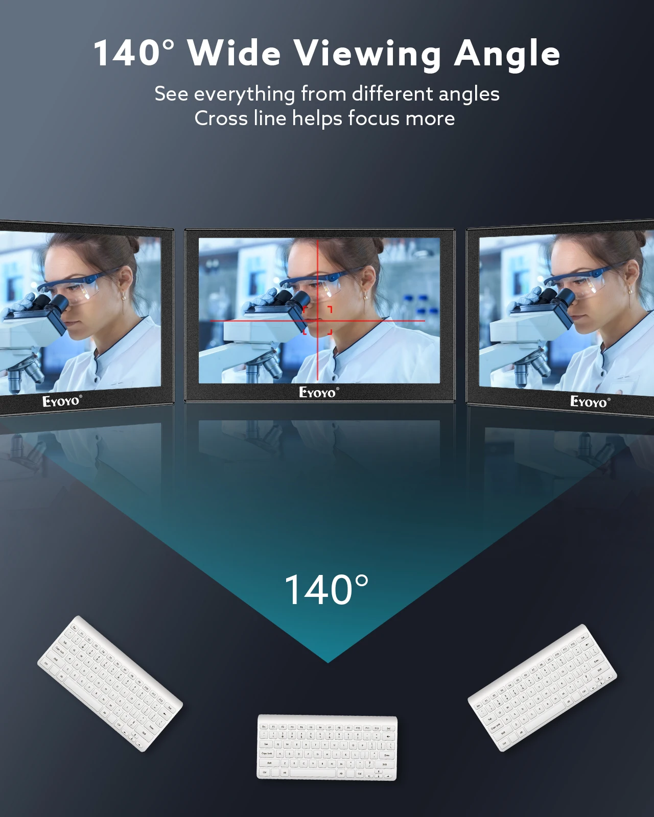 Eyoyo ̴ Ʈ ڵ Ĺ ,  ī޶ LCD ȭ, HDMI VGA BNC   巹Ʈ ÷, 5 ġ