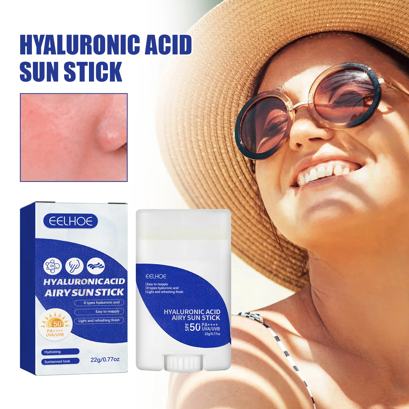 Protetor solar em bastão, creme protetor uv spf50, loção de isolamento em gel, anti-oxidante, protetor solar, à prova d'água, controle de óleo, clareamento, creme solar_voghion.com