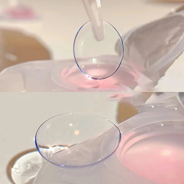 Lentillas de colores anuales lentes de contacto transparentes personalizadas con prescripci n de dioptr as lente redonda suave astigmatismo hiperp sico 2 uds