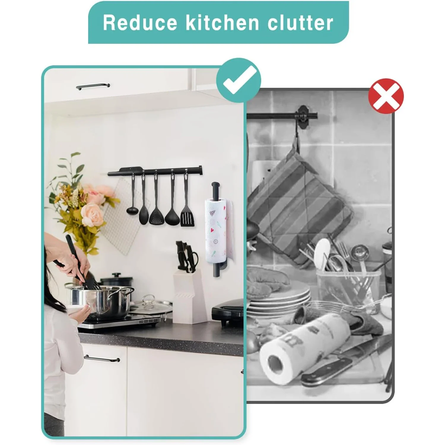 Paper Towel Holder Kitchen Paper Towel Holder Adhesive Tissue Hanger Toilet Roll Paper Dispenser Cabinet Storage Napkin Rack Bathroom Accessories