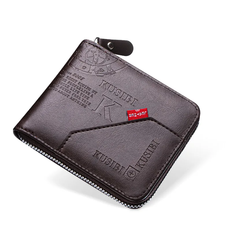 2025 Men Short Zipper Wallet Vintage PU Leather Men Short Credit Card Holder Wallet with Coin Pocket, Multifunctional Coin Purse 3