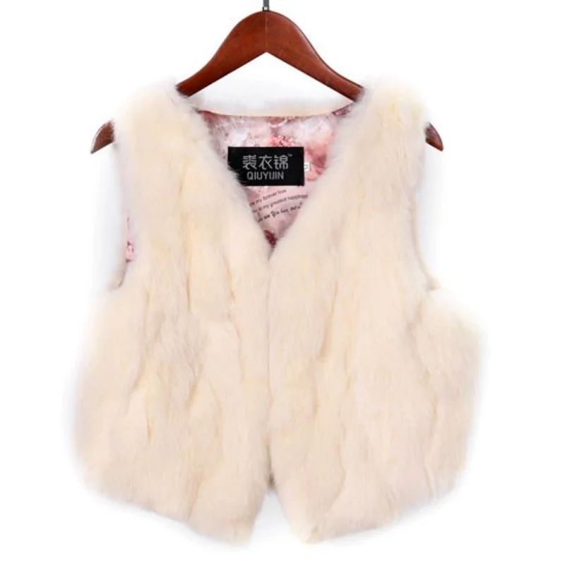 2023 New Skinny-looking Rabbit Fur Vest Women's Short Slim-fit Fur  Coat Clearance Sale