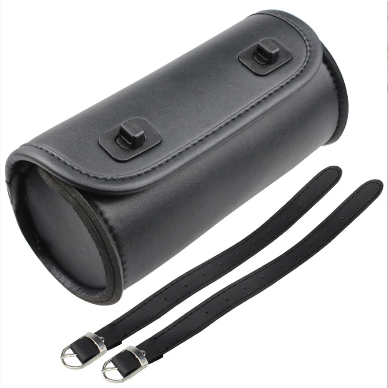 Borsa Porta Attrezzi Universale per Moto, Borsa da Manubrio per Forcella Anteriore, Borsa Laterale per Harley Chopper Bobber, Borsa da Coda a Barile - immagine 3