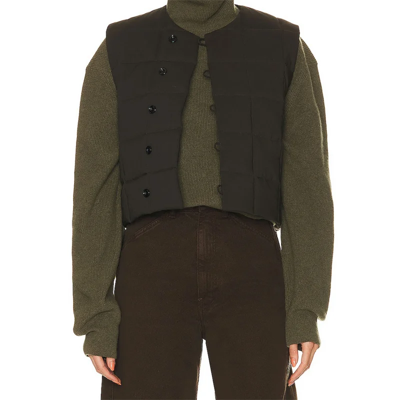 

Women's winter jacket 2023 New Casual versatile cotton vest High quality sleeveless top Warm thick coat y2k cotton-padded jacket