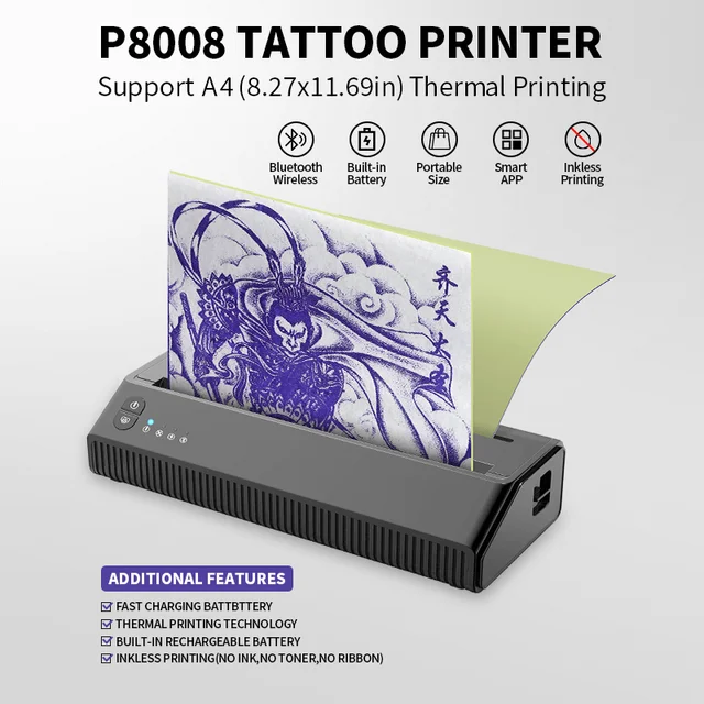 Milestone Only Prints Tattoos Usb Thermal Printer 80mm Portable Multi-Function Mobile Thermal File Printer – Bild 3
