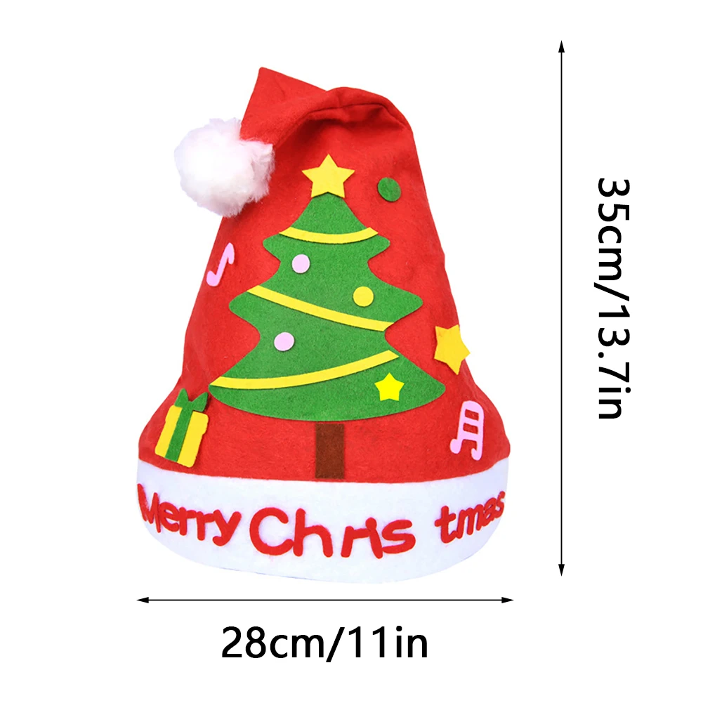 Christmas Santa Hats Handmade DIY Pattern Xmas Hat Creative Children's Christmas Gift