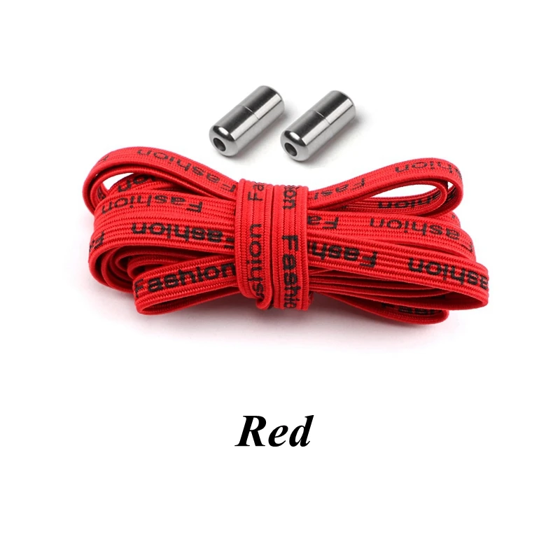 1Pair Elastic Locking Shoelaces Printed letters Flats No Tie Shoelace Quick Sneakers Kids Adult Women Men Shoe laces Strings