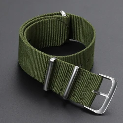 Universal Nylon Canvas Watch Strap - Classic Replacement Band, Multiple Width Options - 22mm (Green)