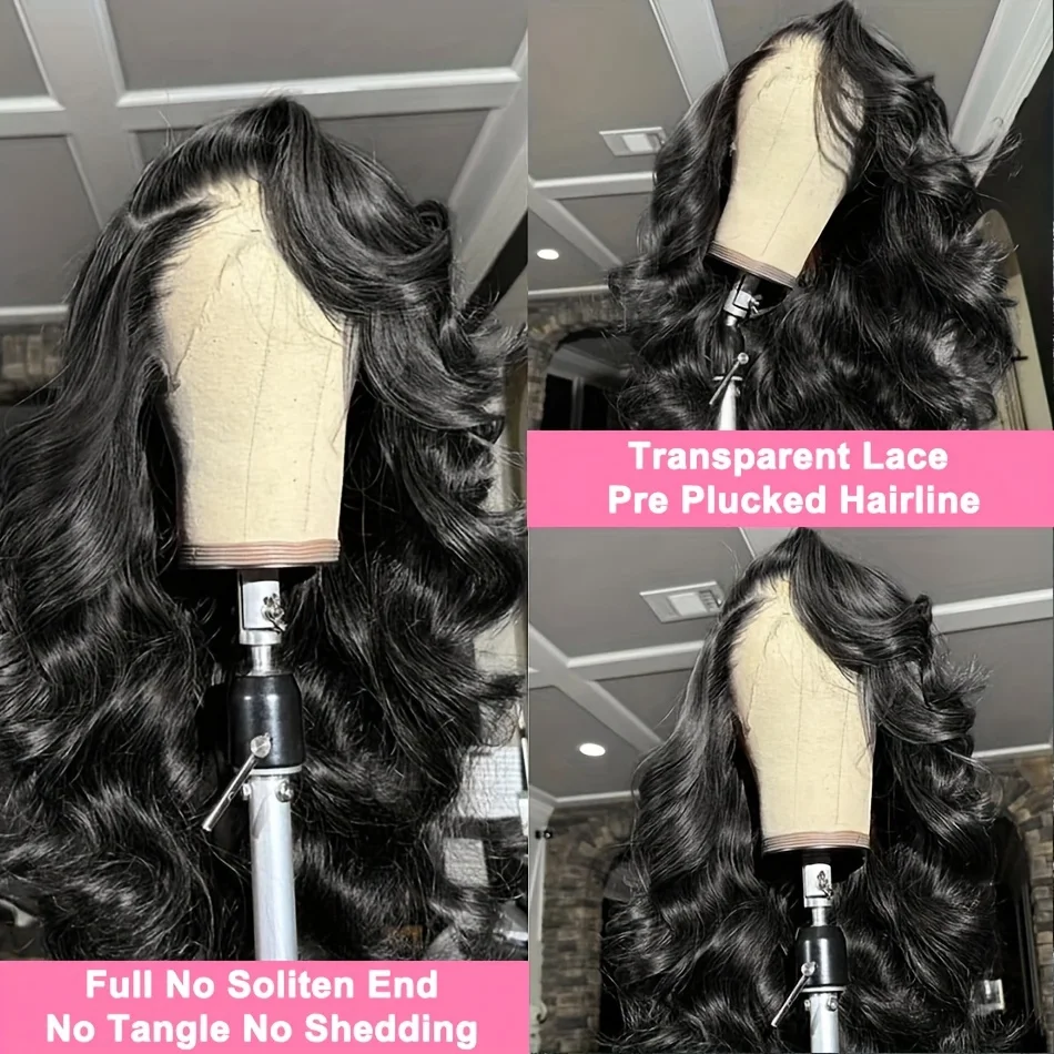 Tewjig Density Body Wave 13x6 HD Transparent Lace Front Human Hair Wigs 30 40 Inch 13x4 Lace Frontal Water Wave 5x5 Closure Wig